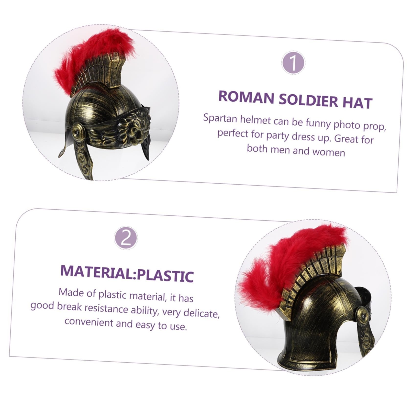 Abaodam Cappello Da Soldato Romano Da Uomo in Plastica Comodo Per Servizi Fotografici Di Halloween
