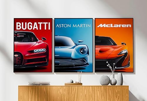 Miniatura 8 de dazongweihan 9 pósteres de súper auto para habitación de niños, arte de pared de automóvil de carreras para hombres y hombres, decoración de pared