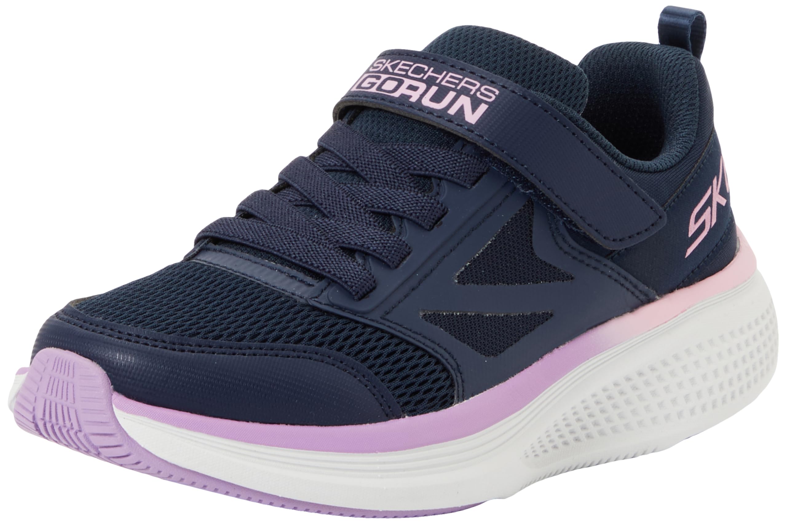 Skechers Girl's Go Run Elevate 2.0 Find My Sneakers, Navy Textile/Trim, 1 UK Child