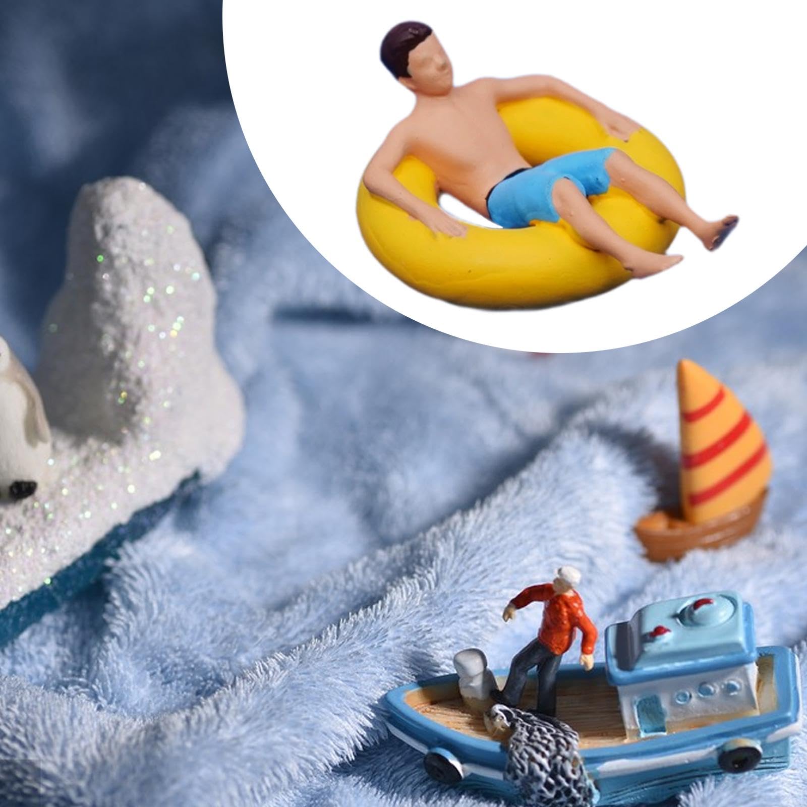 Figurines Miniatures Résine 1/64 – Surfeurs Sur Plage Peints à La Main – 3,1 Cm – Décoration Maison De Poupée Et Diorama