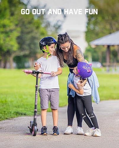 Miniatura 8 de C9 Apex Electric Scooter for Kids Ages 8-12, Bluetooth Music Speaker, Colorful Rainbow Lights, 5810MPH, 5 Miles Range, Adjustable Height, Foldable,