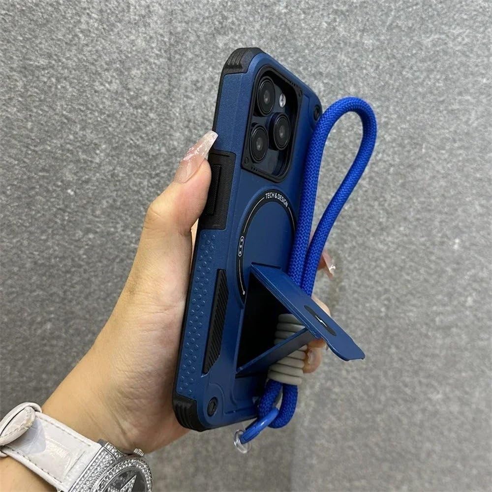 Protection iPhone 16 Pro haut de gamme antichoc avec support vidéo discret