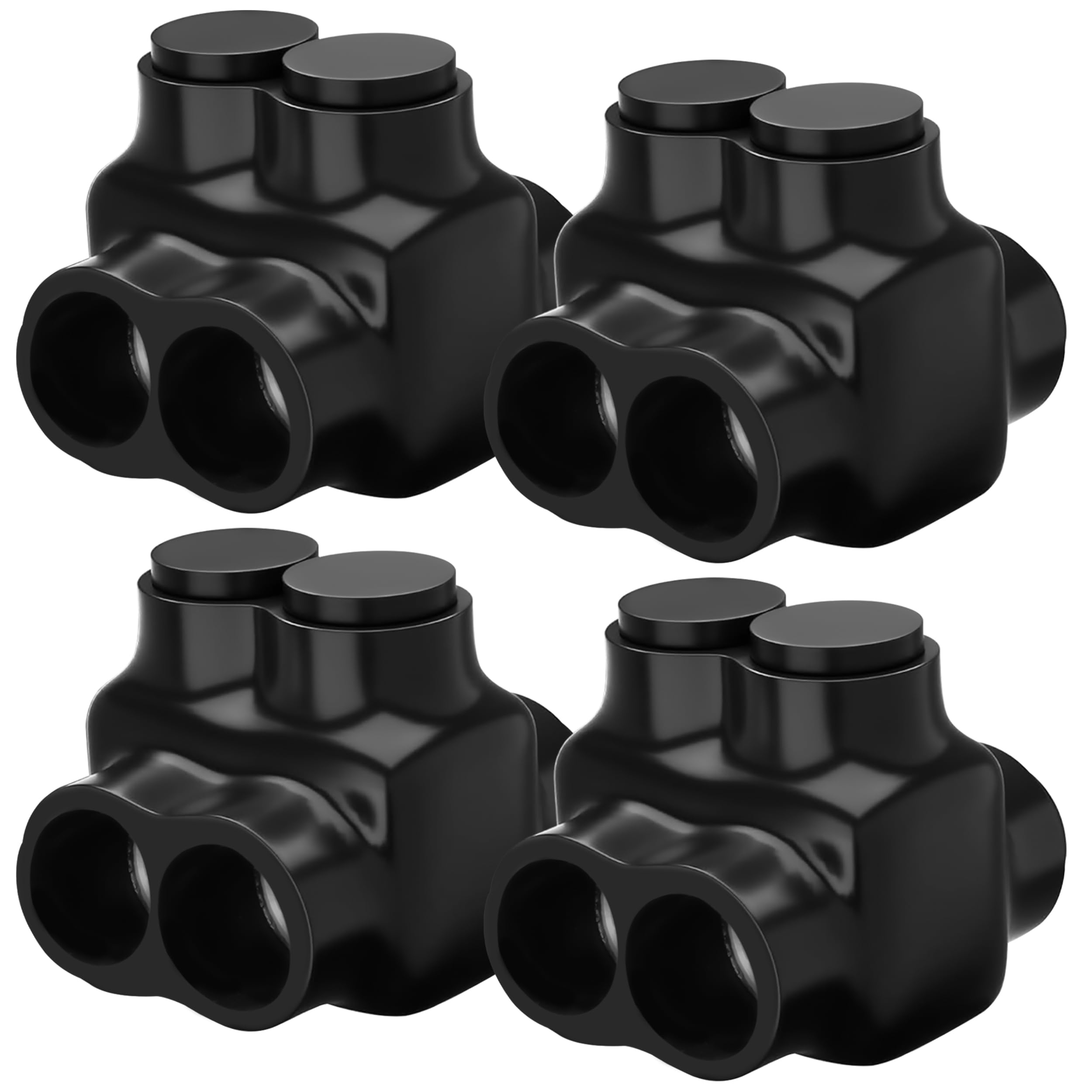 OhLectric Electrical Power Cable Connectors - Single Entry Splice - Black Insulated Vinyl Coated Wire - 2-14 Wire Range - Slotted Allen Hex - Aluminum