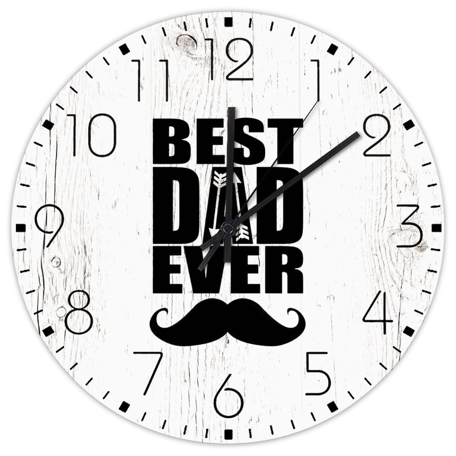 Horloge murale en bois Best Dad Ever de 30 cm ronde pour une décoration de maison ou bureau