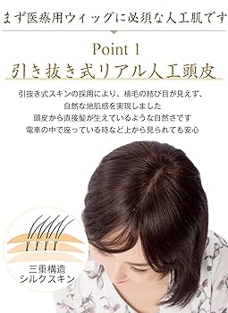 Amazon.co.jp: HIYE 部分ウィッグ 人毛100% 総手植え 広範囲