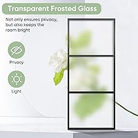 Vista 4 de BARNSMITH Puerta de granero de vidrio doble de 72 x 84 pulgadas con kit de herrajes montados en la parte superior de 12 pies, cierre suave, vidrio