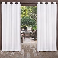 Vista 29 de Exclusive Home Biscayne - Par de paneles de cortinas texturizadas de dos tonos para interiores y exteriores, 54x84 pulgadas, verde azulado oscuro