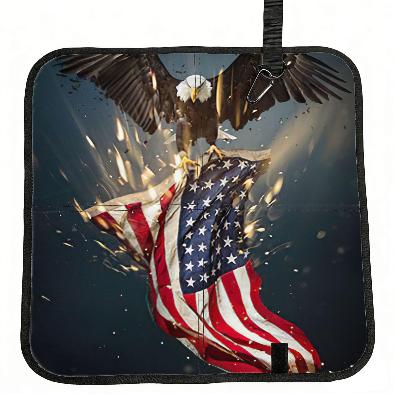 bghdfa North American Bald Eagle Print Outdoor Sitting Mat Waterproof Oxford Cloth Seat Cushion Folding Foam Camping Seat For Picnic