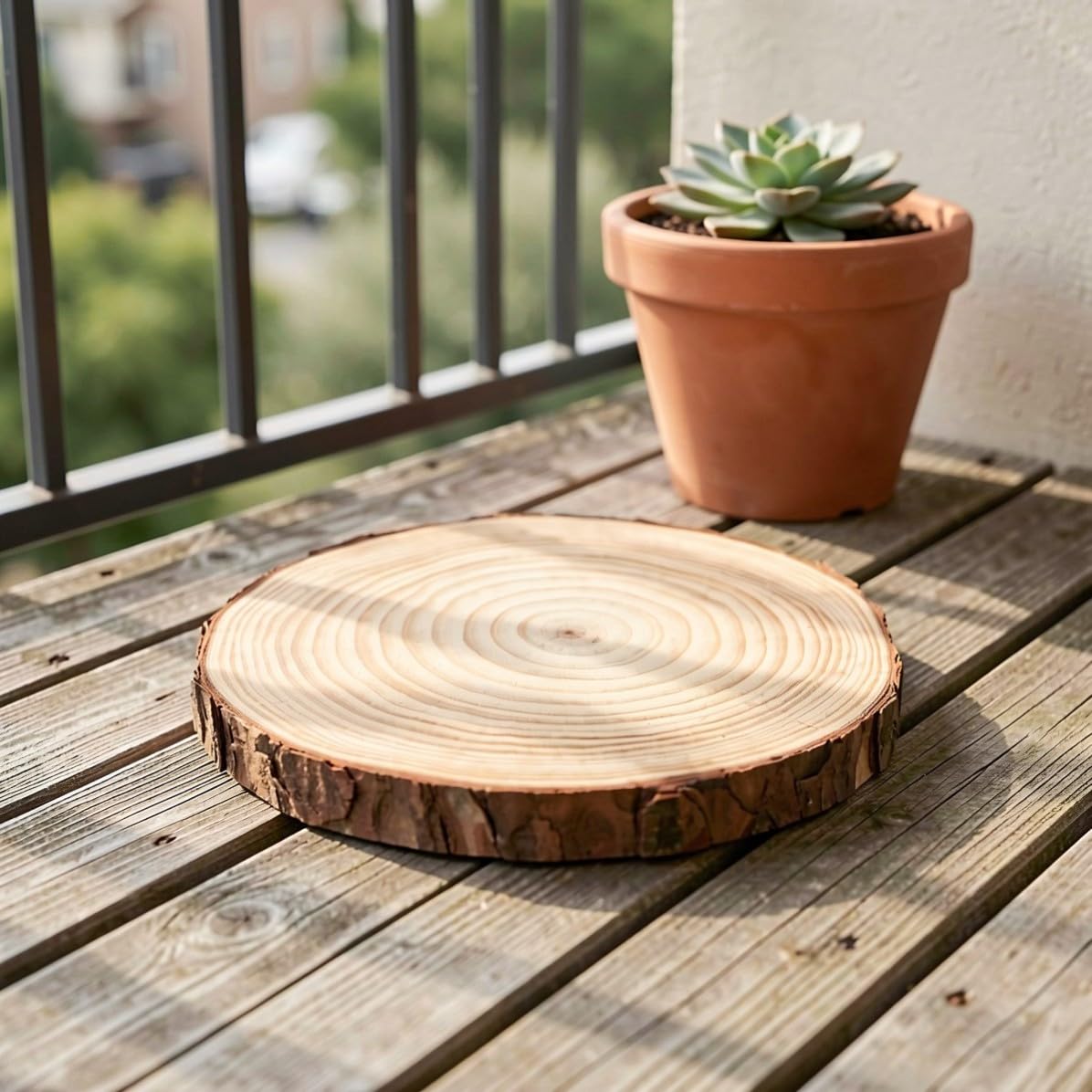 Hemobllo 4 Pièces Pierres de Pas Rondes Imitation Bois pour Jardin