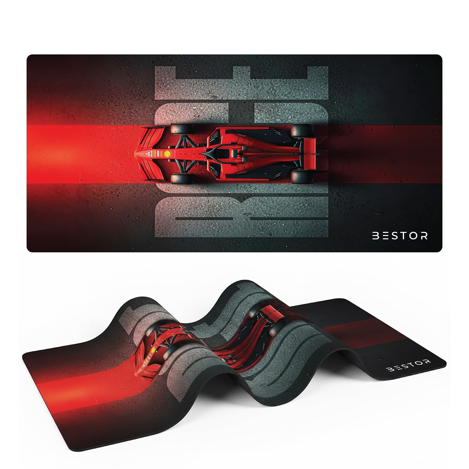 BESTOR Extended Gaming Mouse Pad 90x45cm Large Deskmat – Ultra Smooth Speed Surface with Stitched Edges, Anti-Slip Rubber Base, Non-Slip Keyboard & Mouse Mat for Gaming, Office & Professional Setup
