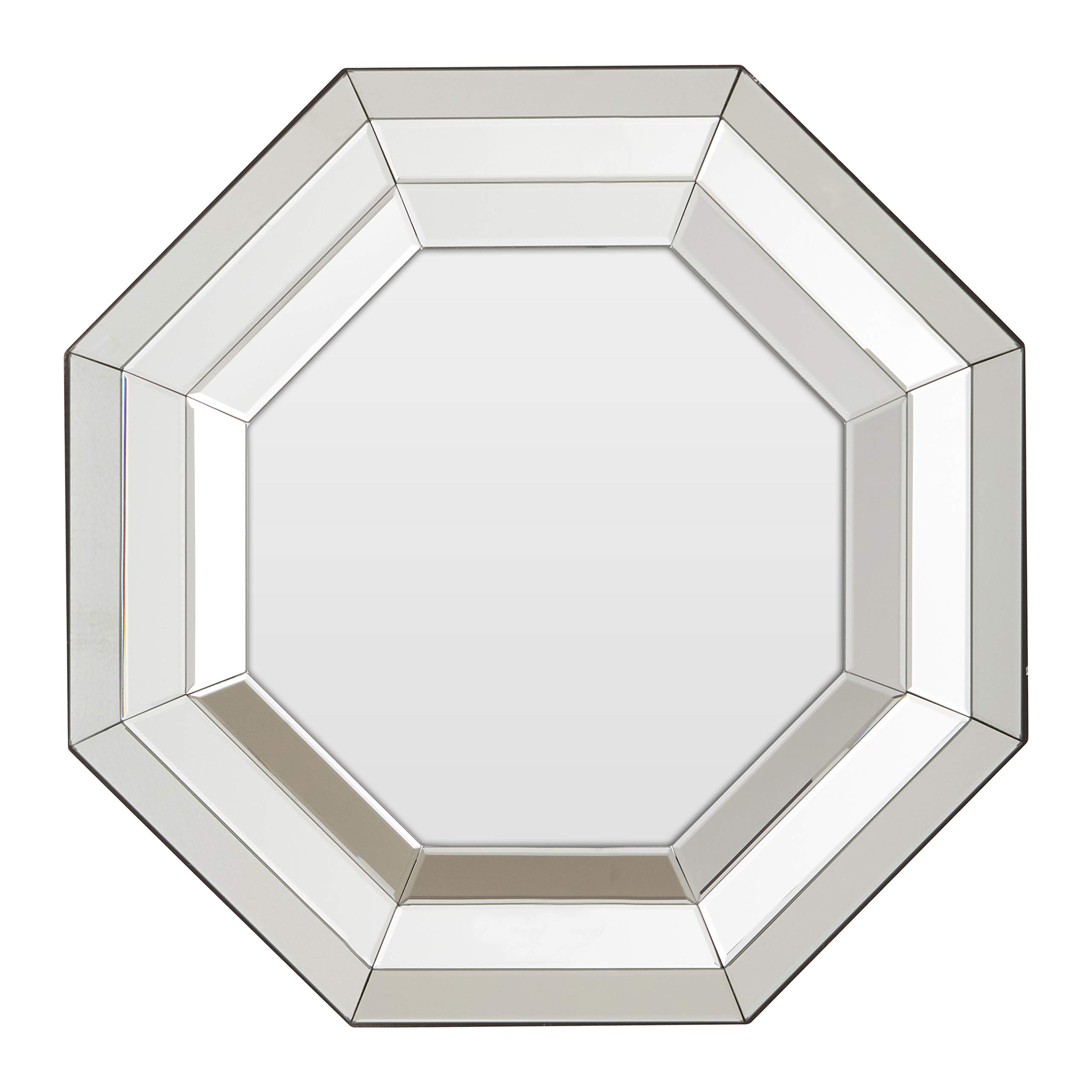 Premier Housewares 60 x 60 x 3 cm Octagonal Wall Mirror, Silver