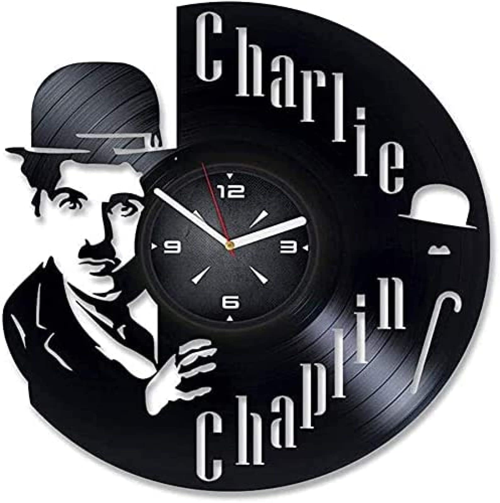 Charlie Chaplin cadeau d'anniversaire horloge vinyle rétro originale