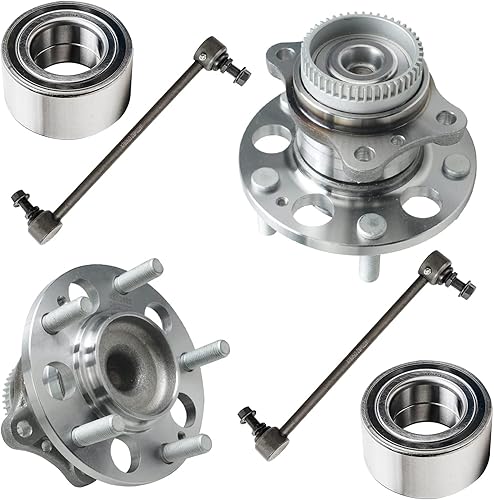 Detroit Axle - Cojinete de rueda delantera trasero de rueda trasera de repuesto para Hyundai Veloster Elantra Kia Forte Forte5 Forte Koup - Juego de