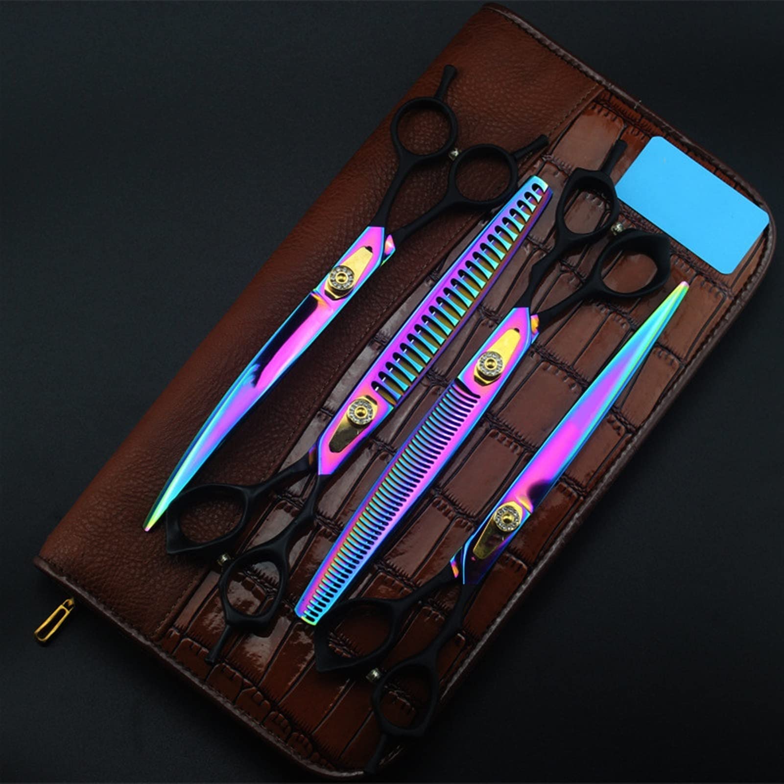 Profesional Tijeras Profesionales para Mascotas 8.0in Color 4 Packs Pears Peach Scissors Scissors Strely Tijeras, dedicadas a los esteticistas Profesionales de los Dientes de Pescado