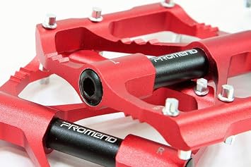 Lightweight 10.9 oz 285 g Chromoly Shaft Cr-Mo 3 Sealed Bearing Flat Pedal PD-M86 Red PROMEND