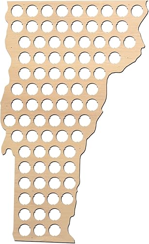Miniatura 5 de Mapa con tapas de cerveza, 50 estados, Madera