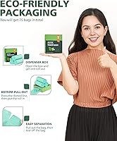 Vista 2 de 75 Counts AYOTEE Mini Garbage Bags, 1.2 Gallon Small Compostable Trash Bags, Small Garbage Bags for home, Fit 4.5 or 5 Liter Bathroom Wastebasket