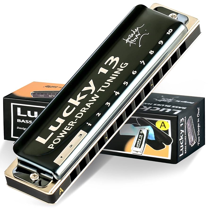 Amazon.com: East top Lucky 13 Bass Plus Blues Harmonica 13