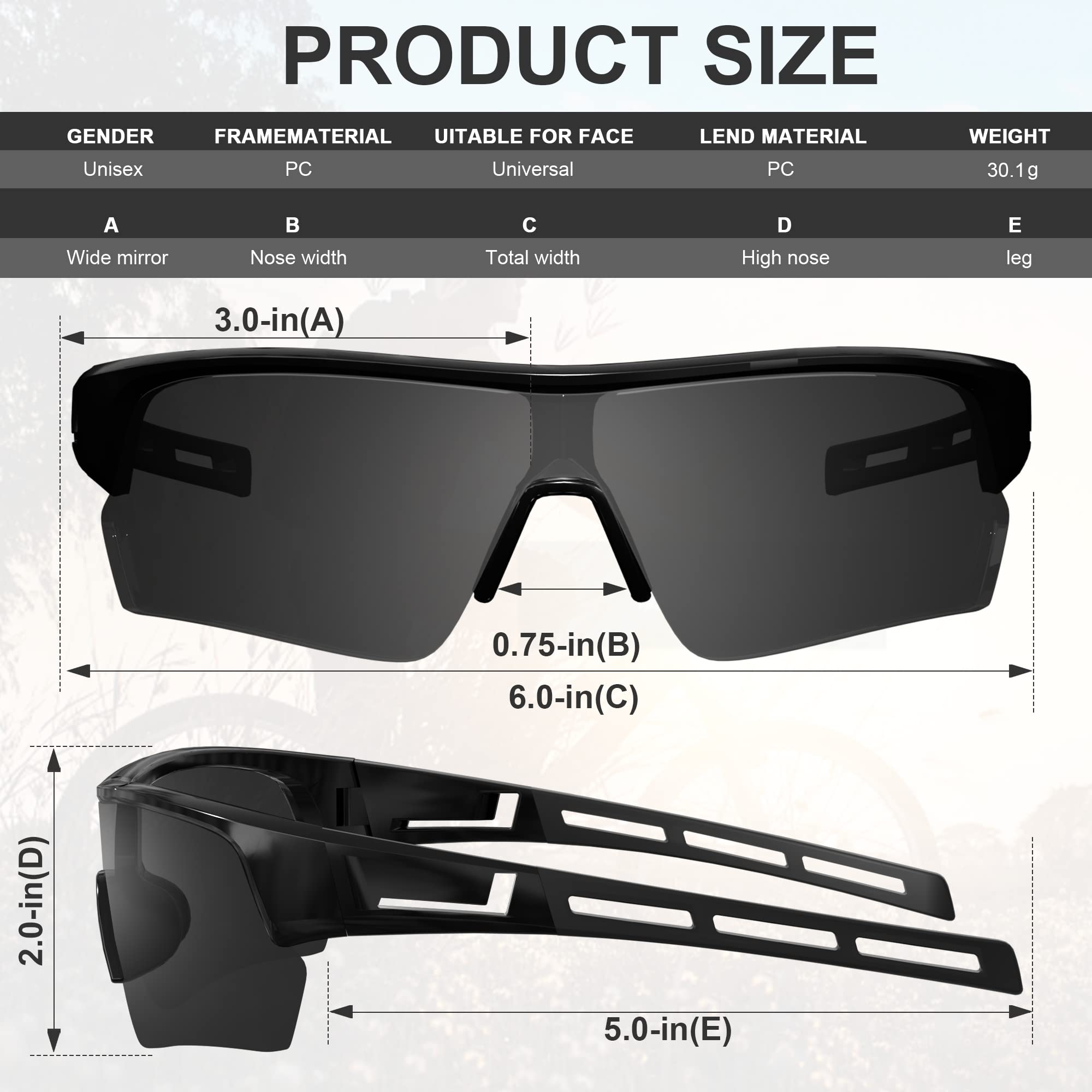 Gafas de seguridad tintadas para hombres, resistentes a arañazos e impactos, protección ocular (6 unidades, gris)
