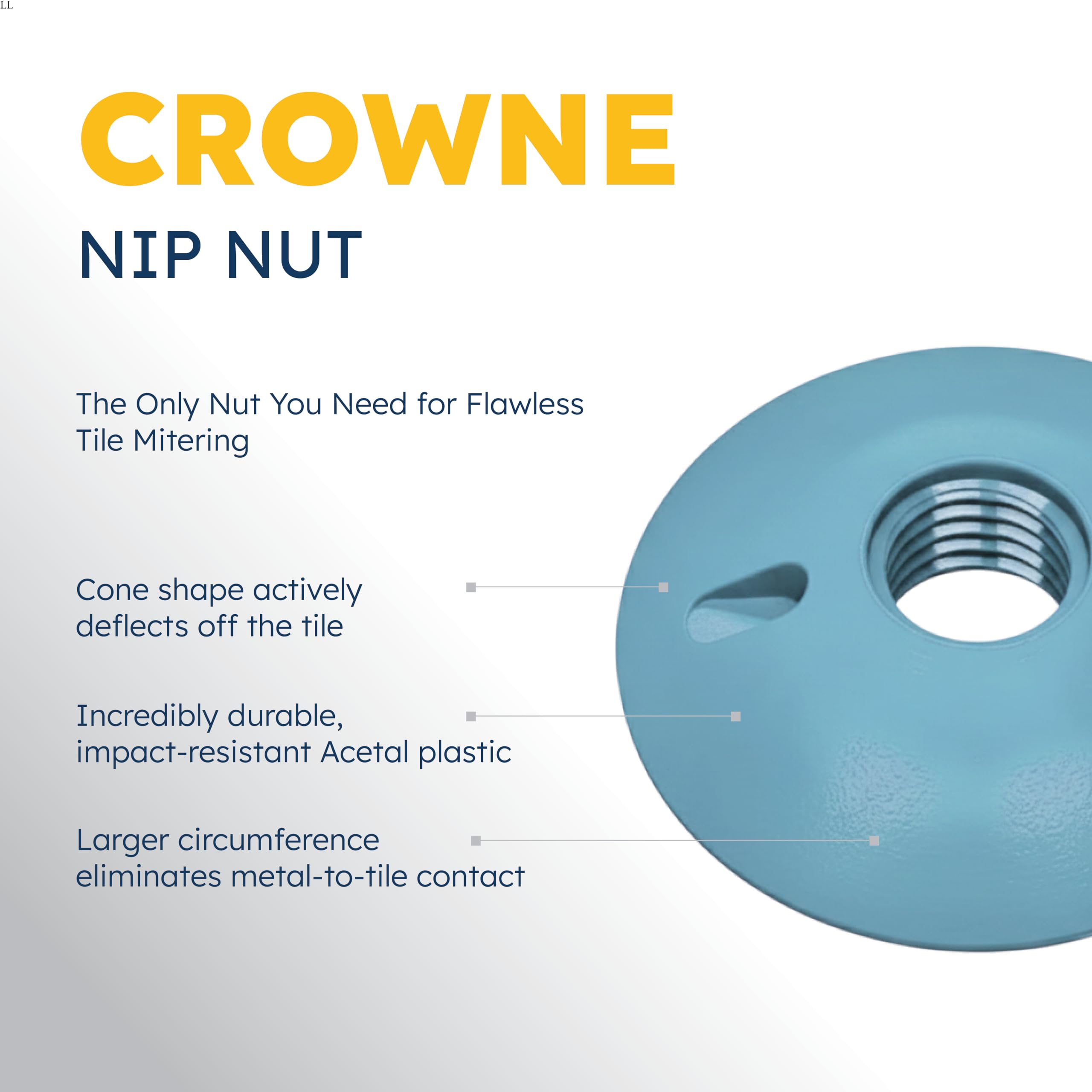 Crowne Tools Plastic Grinder Nip Nut – Non-Marking Impact