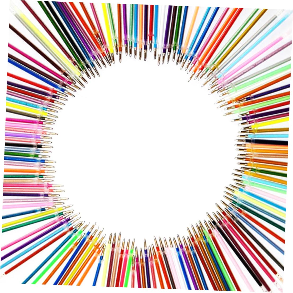 Housoutil 300 Pièces Recharges Colorées pour Stylos Gel Pointe Fine Recharge Encre pour et Dessin Compatibles Plupart des Stylos Gel Standards Fournitures Scolaires et Bureau