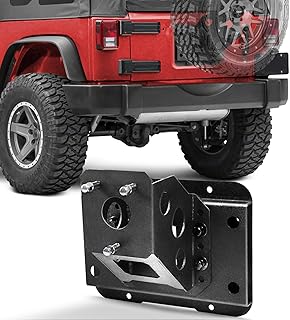 YZONA Adjustable Spare Tire Lift Compatible with 2007-2018 Jeep Wrangler JK JKU Unlimited Heavy Duty Spare Tire Carrier up to 40 inches Spare Wheel Holder Rack Mount Relocation for 2/4 Doors (Black)