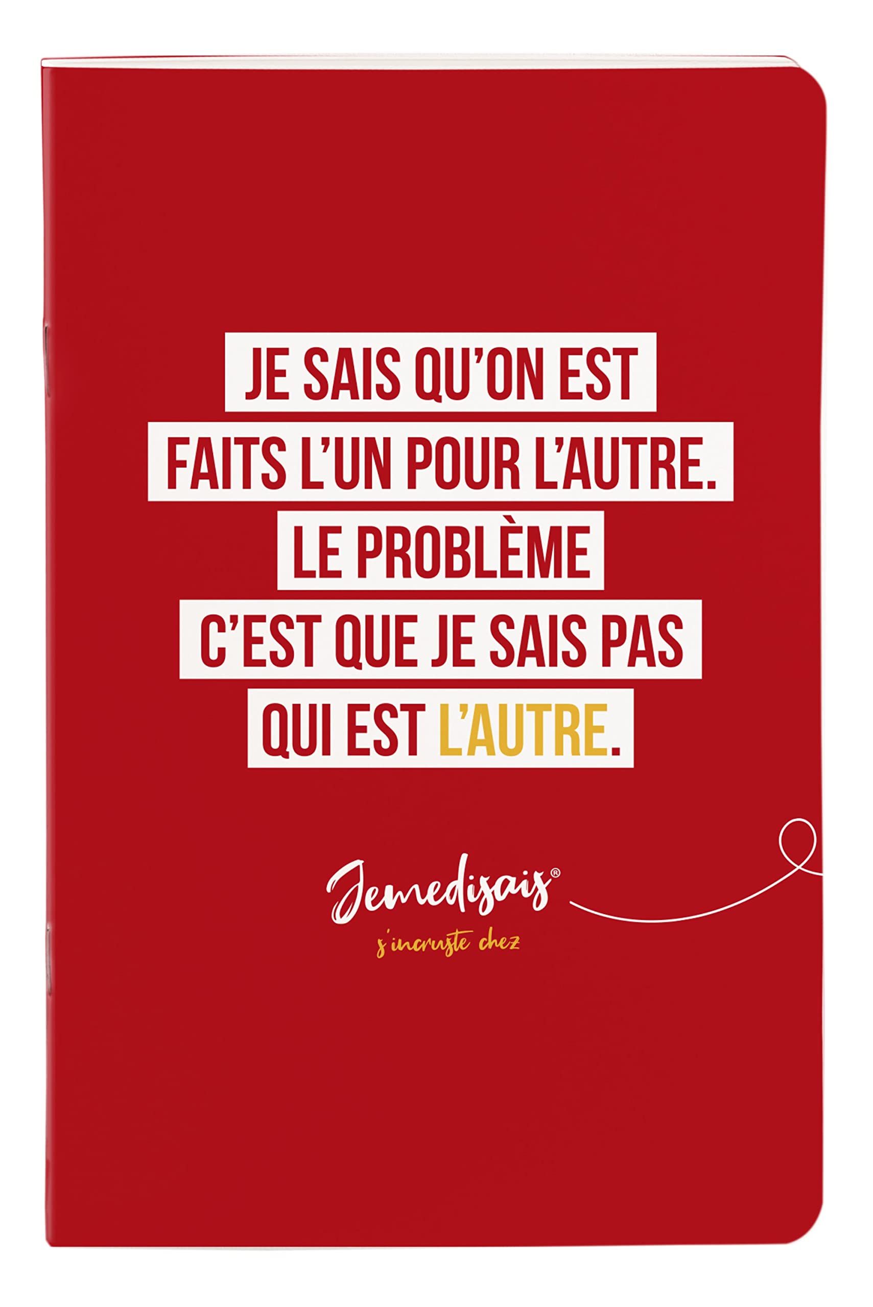 Clairefontaine 116010C - Stitched Notebook Original Text - 11x17 cm 96 Lined Pages White Paper 90g - Jemedisais Collection - 4 visuals, random delivery