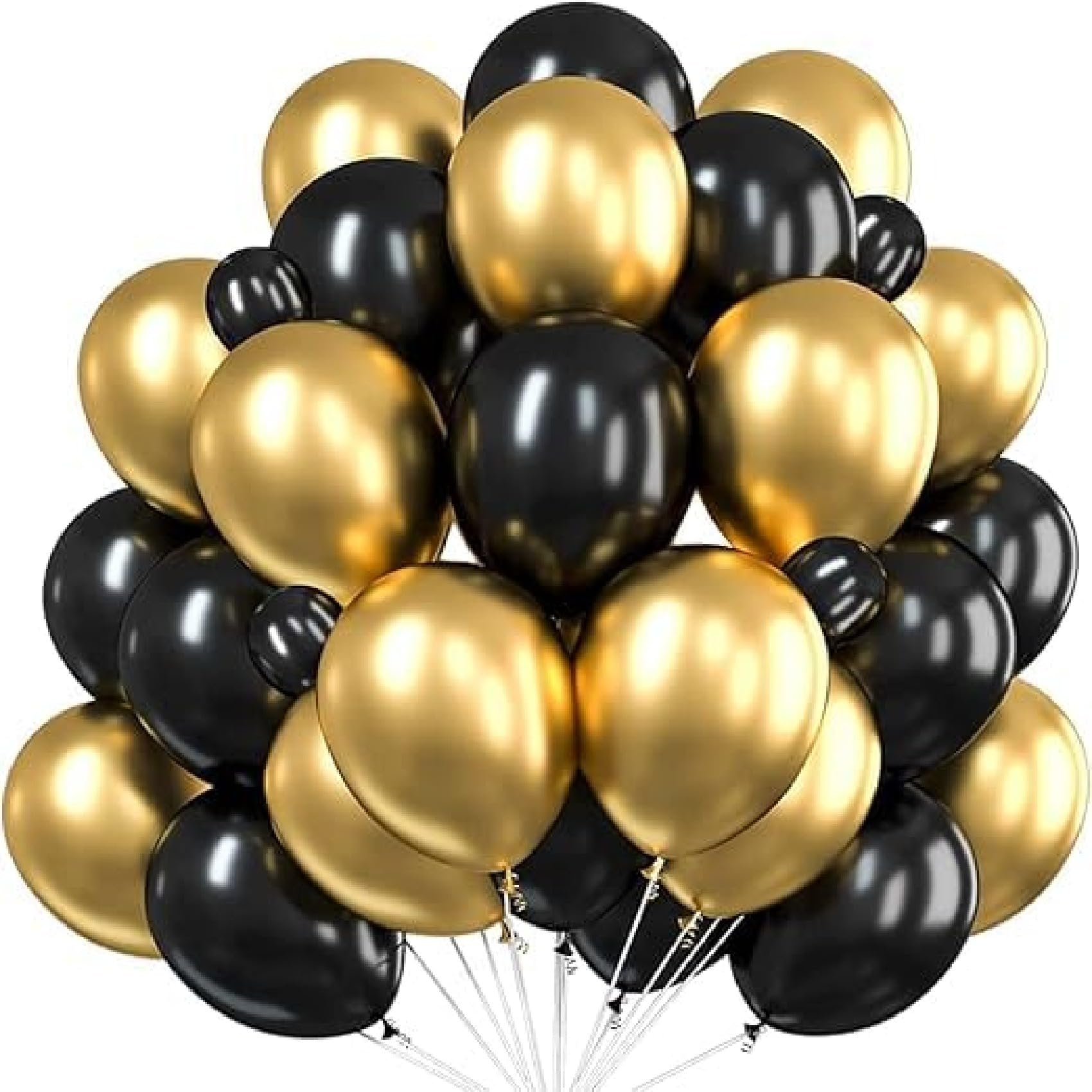 PulGos 100pcs for Birthday Decoration Items, Anniversary, Baby Shower, Bachelorette Decorations. Metallic Chrome Balloons-image-44