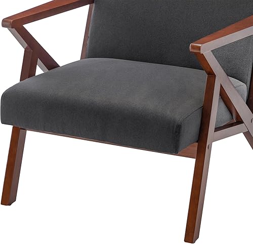 Miniatura 7 de Convenience Concepts Take a Seat - Sillón Acantilado decorativo de mediados de siglo para sala de estar, dormitorio, 28.5 pulgadas, tela gris