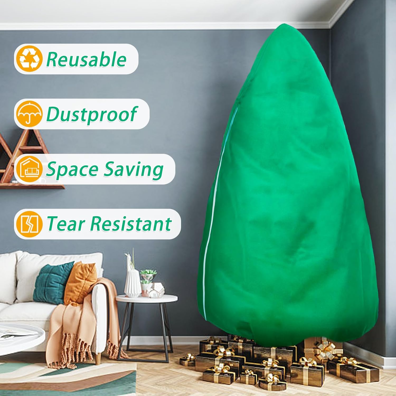 Upright Christmas Tree Storage Bag, Tapered Christmas Tree Cover Up to 9 FT