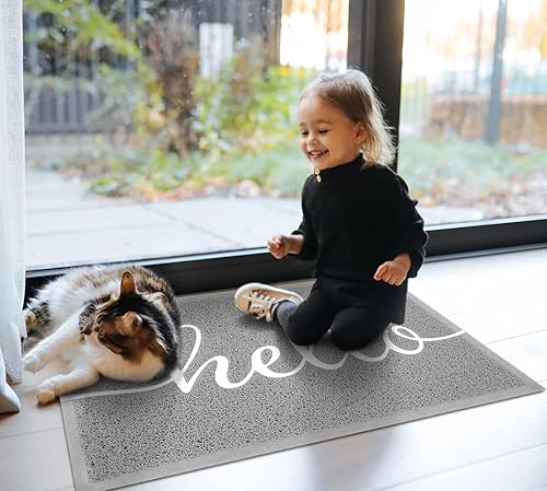 Vista 55 de EARTHALL Divertidos tapetes con texto en inglés "Hello Mats" para exteriores/interiores, 48 x 32 pulgadas, tapete para puerta delantera, entrada al