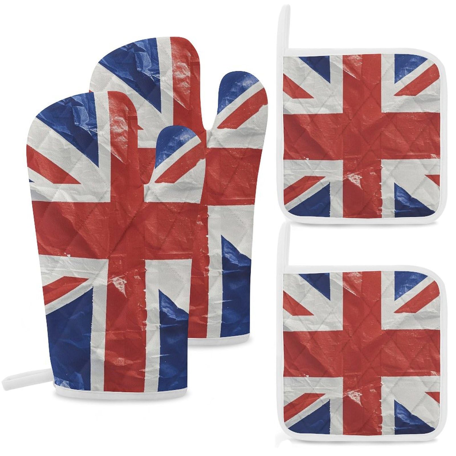 Gants de cuisine et maniques drapeau britannique anti-chaleur pour la pâtisserie