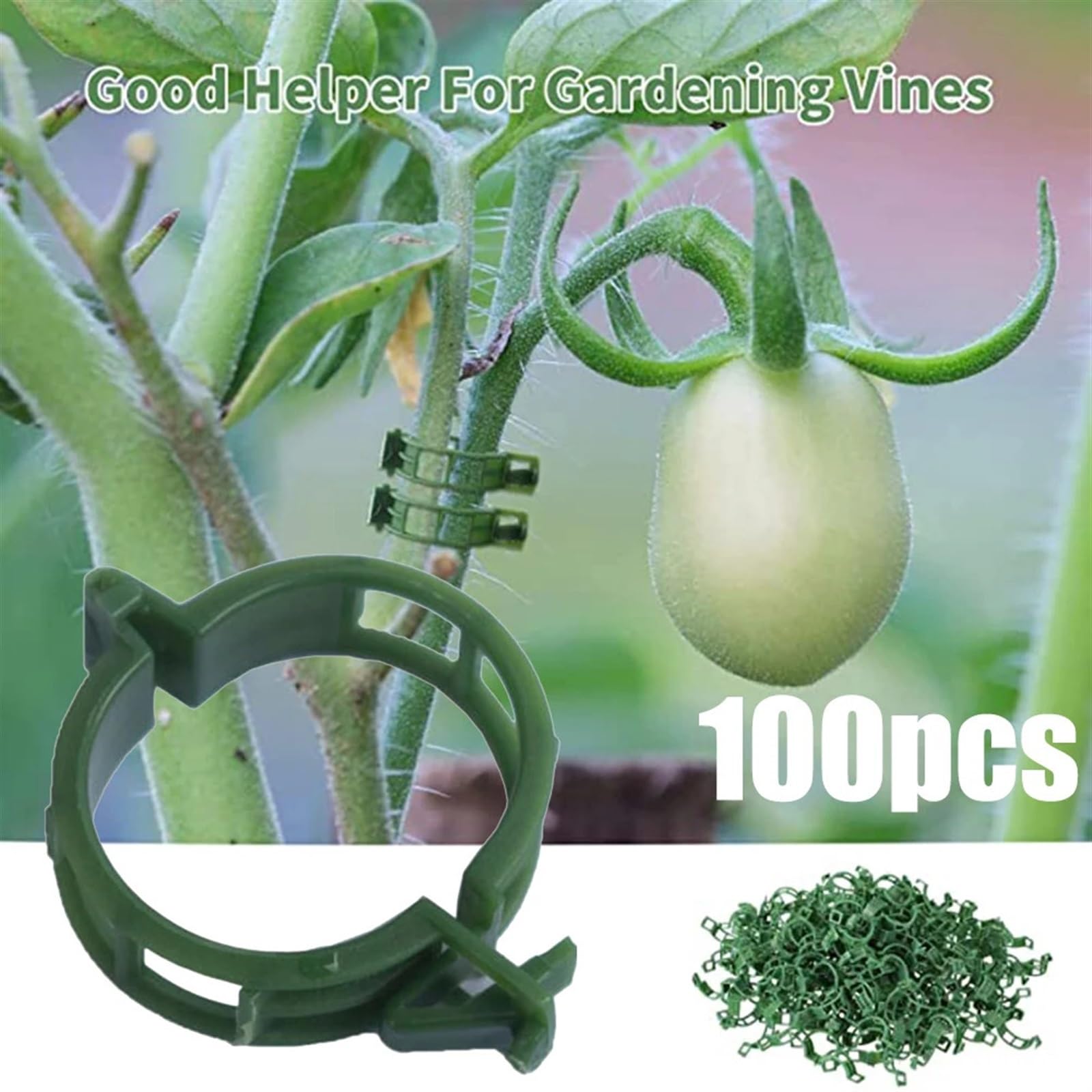 Attaches pour Plantes de Jardin, Clips de Support for Plantes, Support de Serre en Plastique for tomates de Jardin, 100 pièces