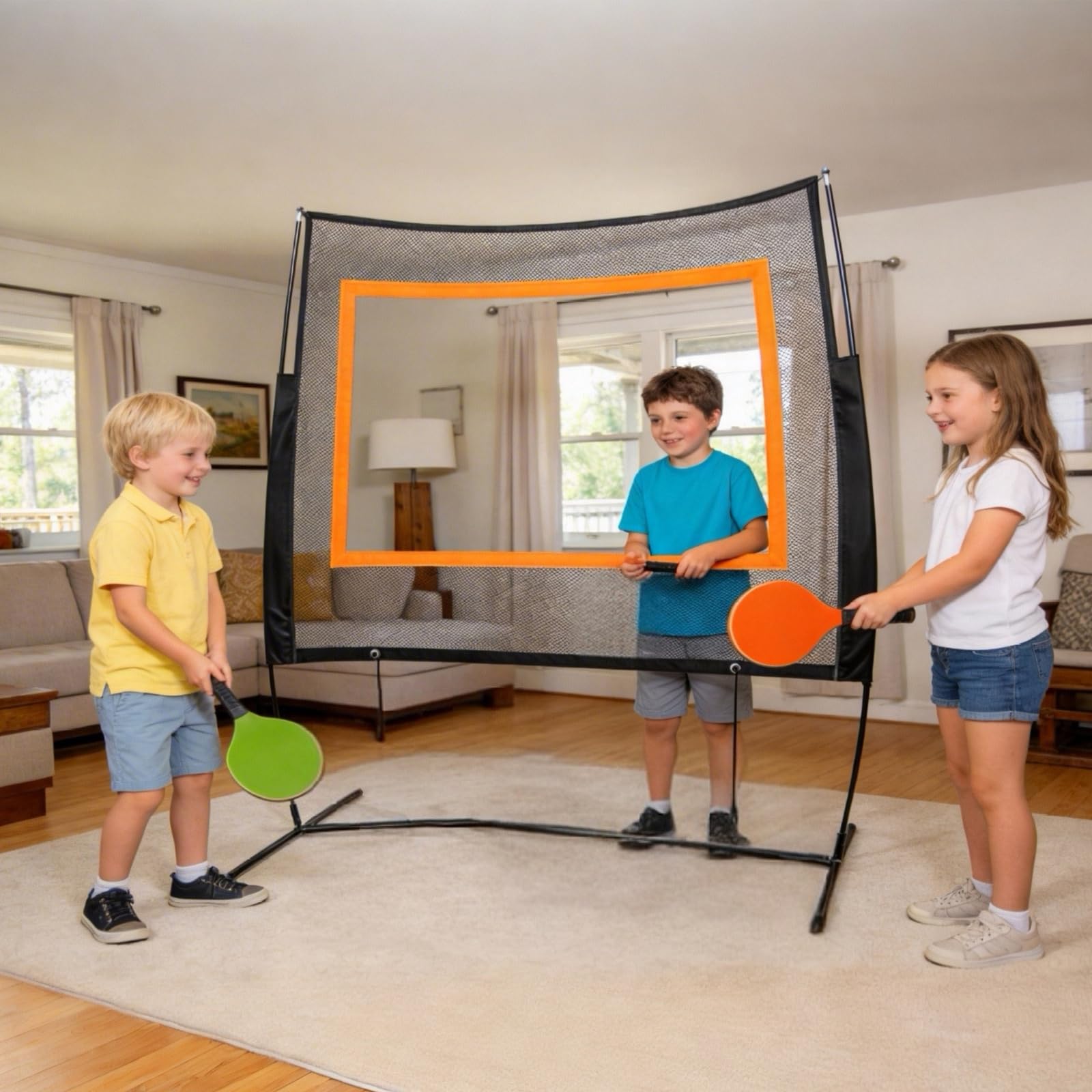 KIRJAUDU Set de bádminton 5 en 1 con red para jardín, pickleball, voleibol, juegos al aire libre para familia