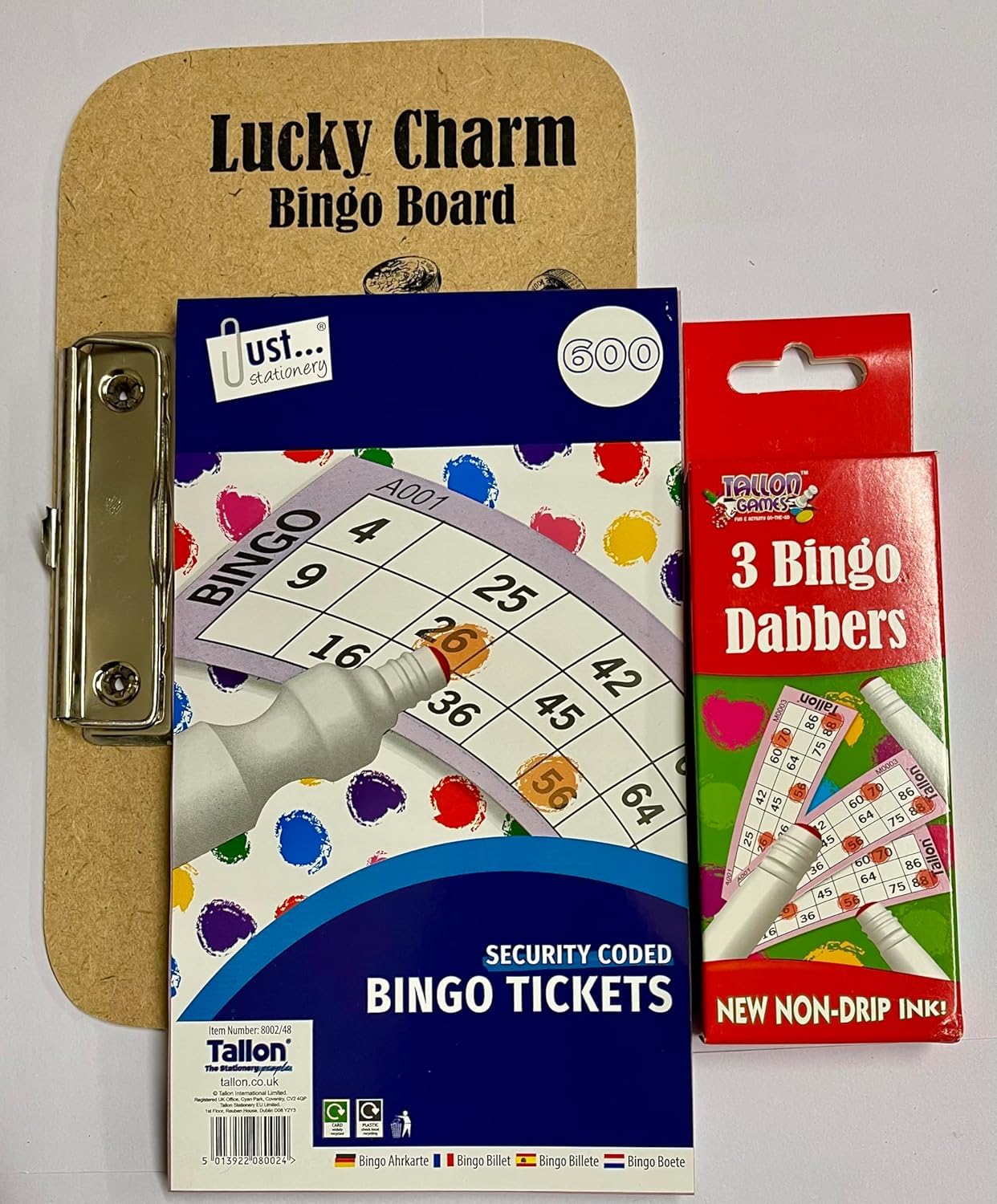 Orbitron The Ultimate Bingo Night Kit: Hard Board, Paper Books & Markers (1 Bingo / 3 Dabber / 1 Board)
