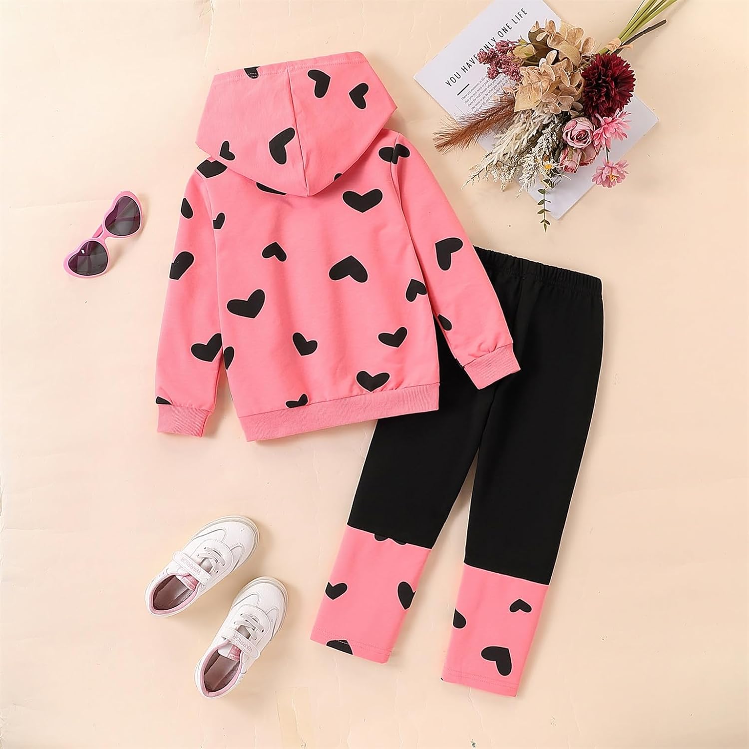 Toddler Kid Girl Clothes Bear Print Drop Shoulder Hoodie Put Together Plaid Pants 2PC Outfit Set - Image 5