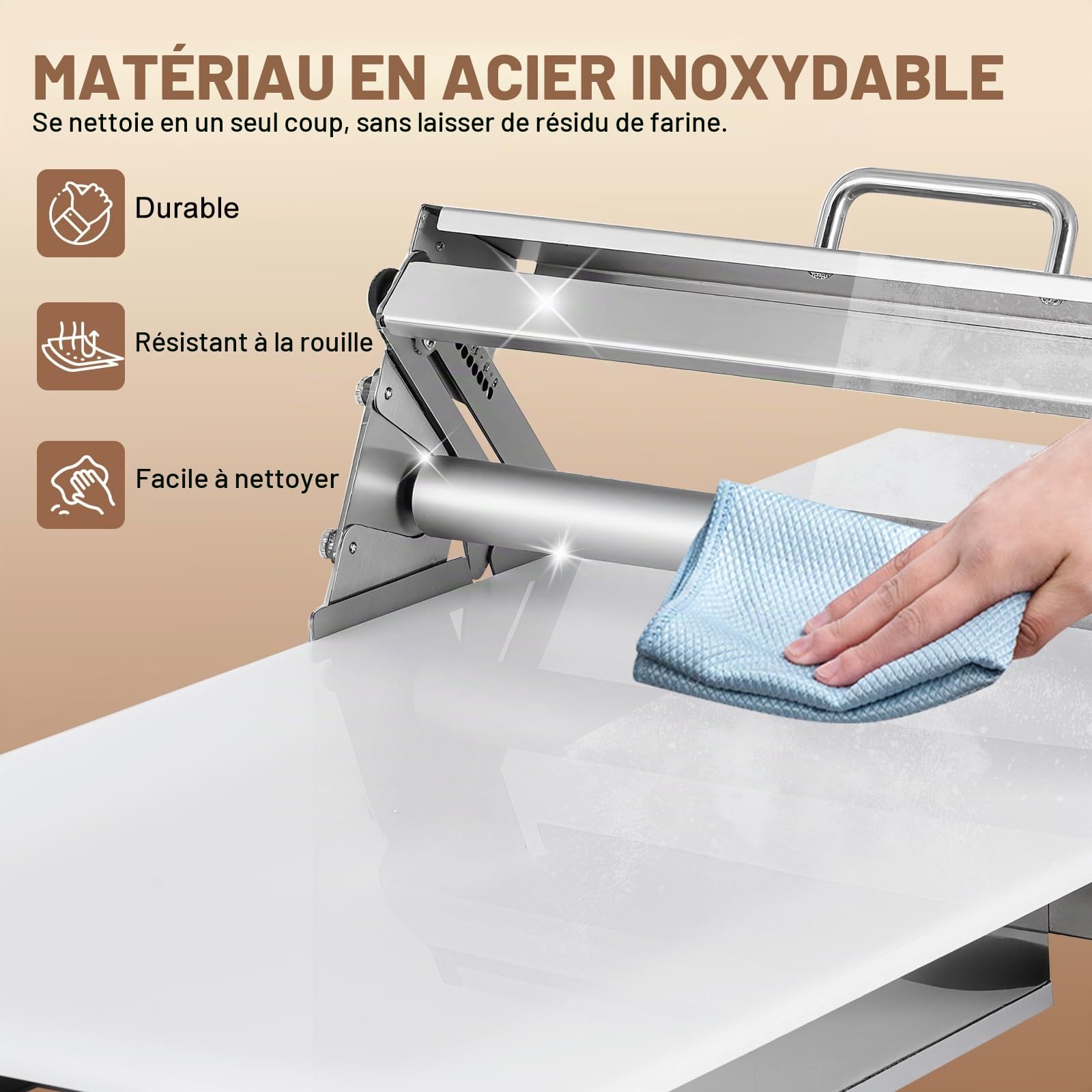 YUCHENGTECH Laminoir Patisserie Pate Feuilletee 30cm,Acier Inoxydable