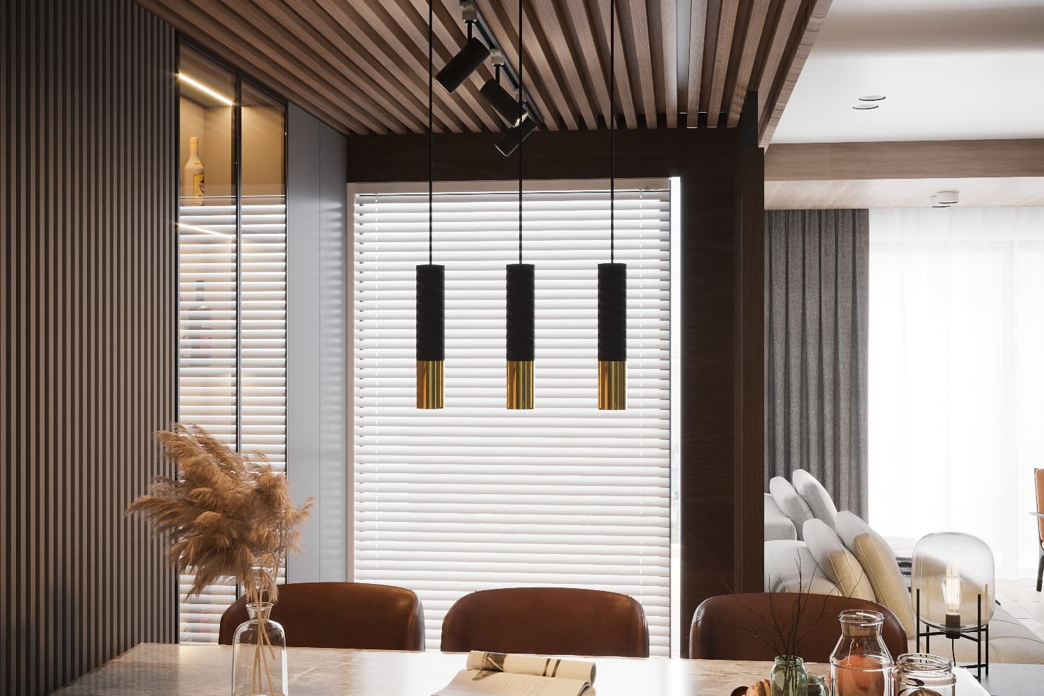 SOLLUX lighting Hängelampe Pendelleuchte Hängeleuchte - Deckenlampe Stahl - 3 Flammig - LED Lampe Glühbirne - Schwarz Golden Loopez