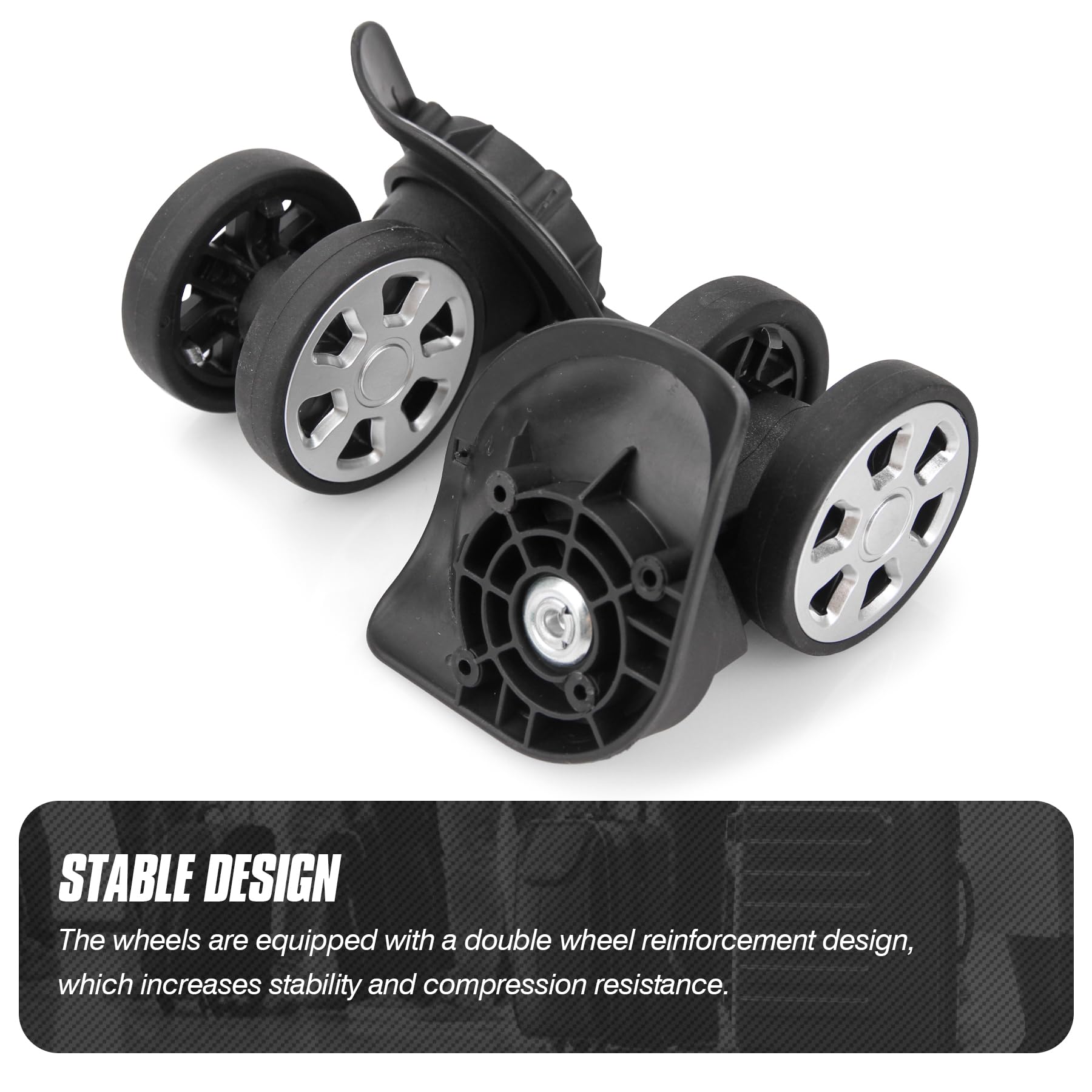 2 Paires De Roues De Remplacement Pour Valise | Roulettes Universelles Avec 4 Trous De Vis | En PVC Et Roulements Acier | Vérifiez Bien La Compatibilité Avant Achat !