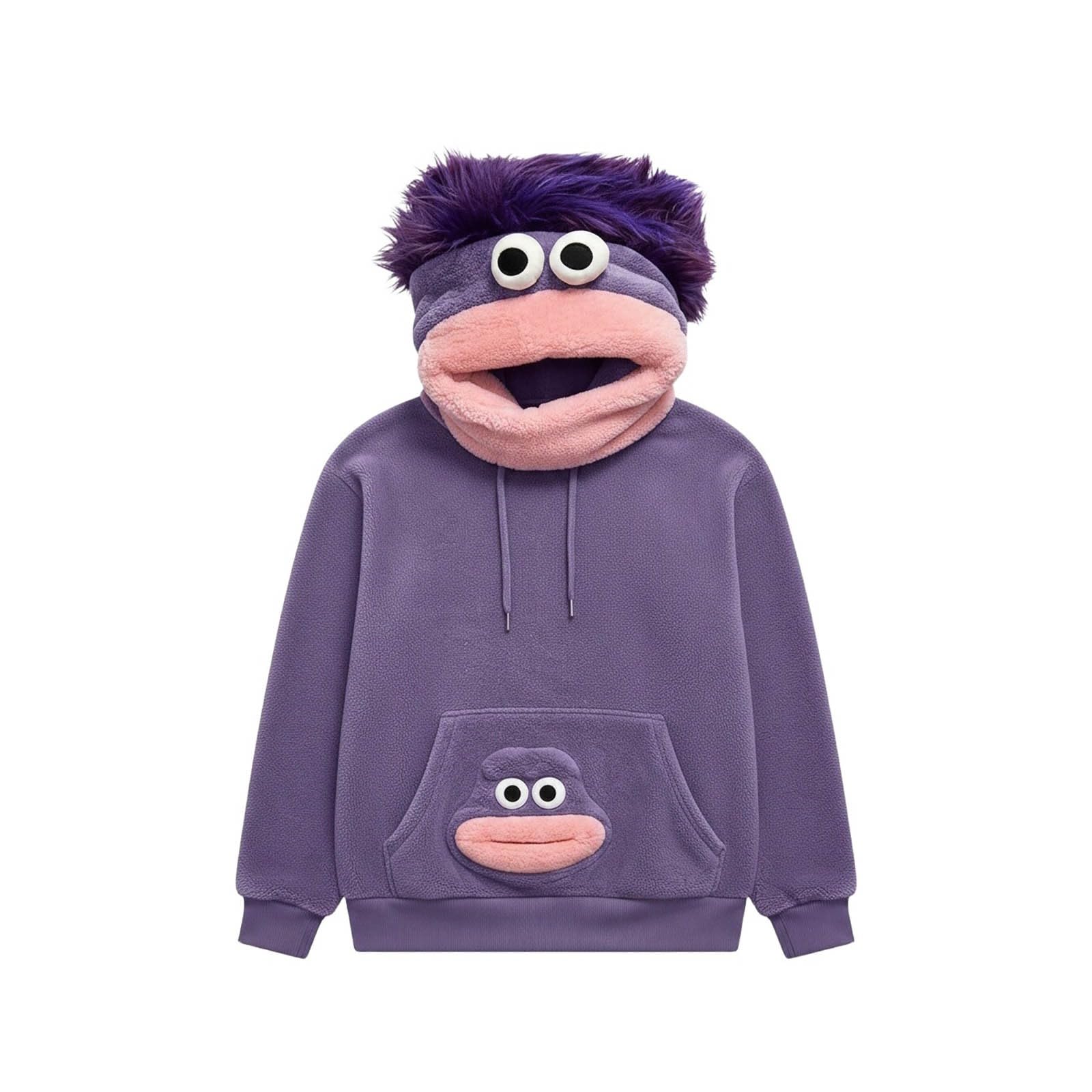 Big Mouth Monster Hoodies For Men Uk Adult Funny Pajamas Halloween Costumes, #Purple, 3XL - Image 5