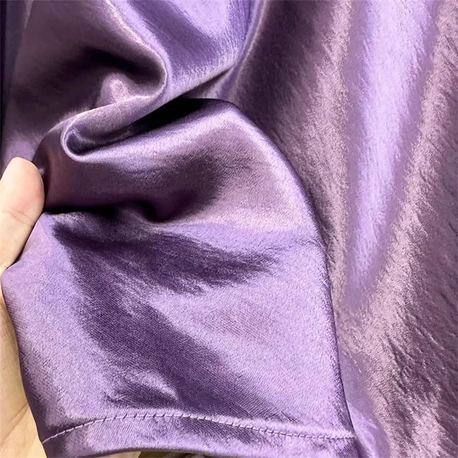 Women Satin Fishtail Skirt Long Elastic Waist A Line Summer Skirt Solid Silky4