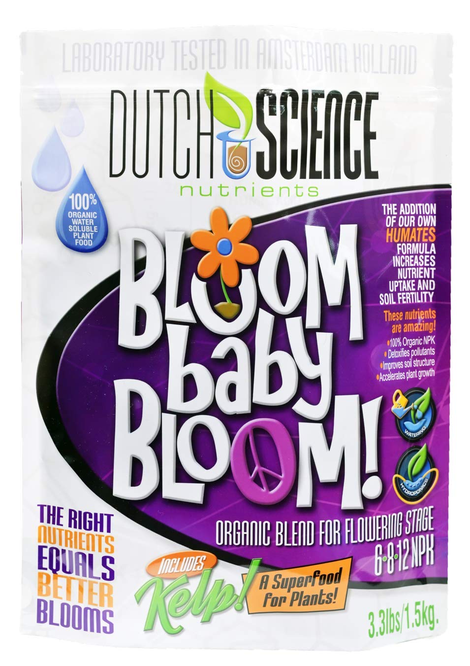 Dutch Science Nutrients Bloom Baby Bloom (Flower Stage) 100% Organic Plant Bud and Flower Fertilizer