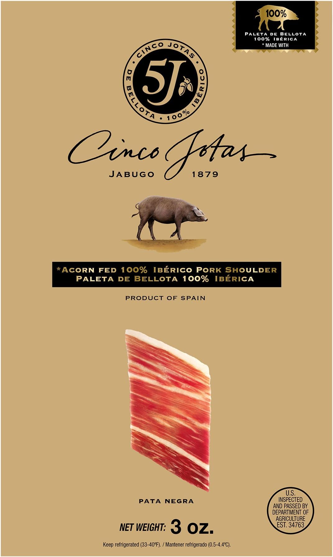 Paleta Iberico De Bellota, Sliced Ham - 3 oz