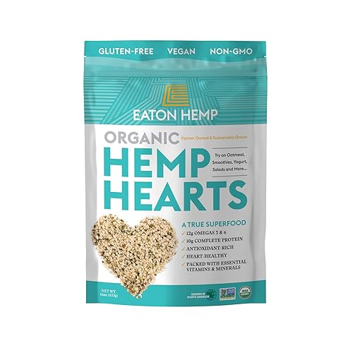 Corazones de cáñamo orgánicos 16 onzas 035oz de proteína vegetal completa y 08 oz de omegas por porción vegano sin gluten sin OMG aprobado por Whole