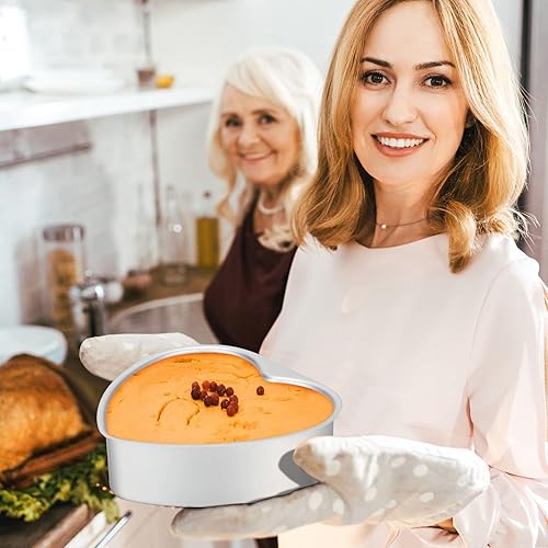 Miniatura 7 de Nuogo 3 moldes para pasteles en forma de corazón, de aluminio, de 8 pulgadas, moldes divertidos para hornear, herramienta de molde para cocina,