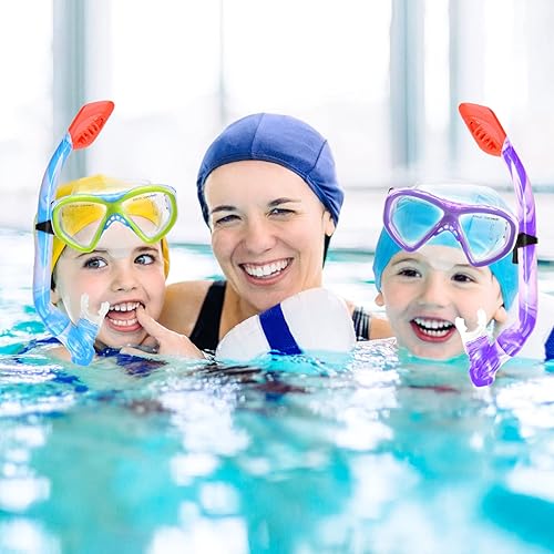 Miniatura 7 de 2 Sets Snorkeling Gear for Kids, Kids Snorkel Set for Ages 6-14, Dry Top Snorkel Mask Set for Youth Boys Girls Junior, Tempered Glass Diving