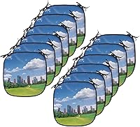 Vista 148 de Lunarable USA Chair Cushion Pad, American Cities Skylines Metropolis Architecture Sketch Style Hand Drawn Art Print, Seat Padding for Kitchen &