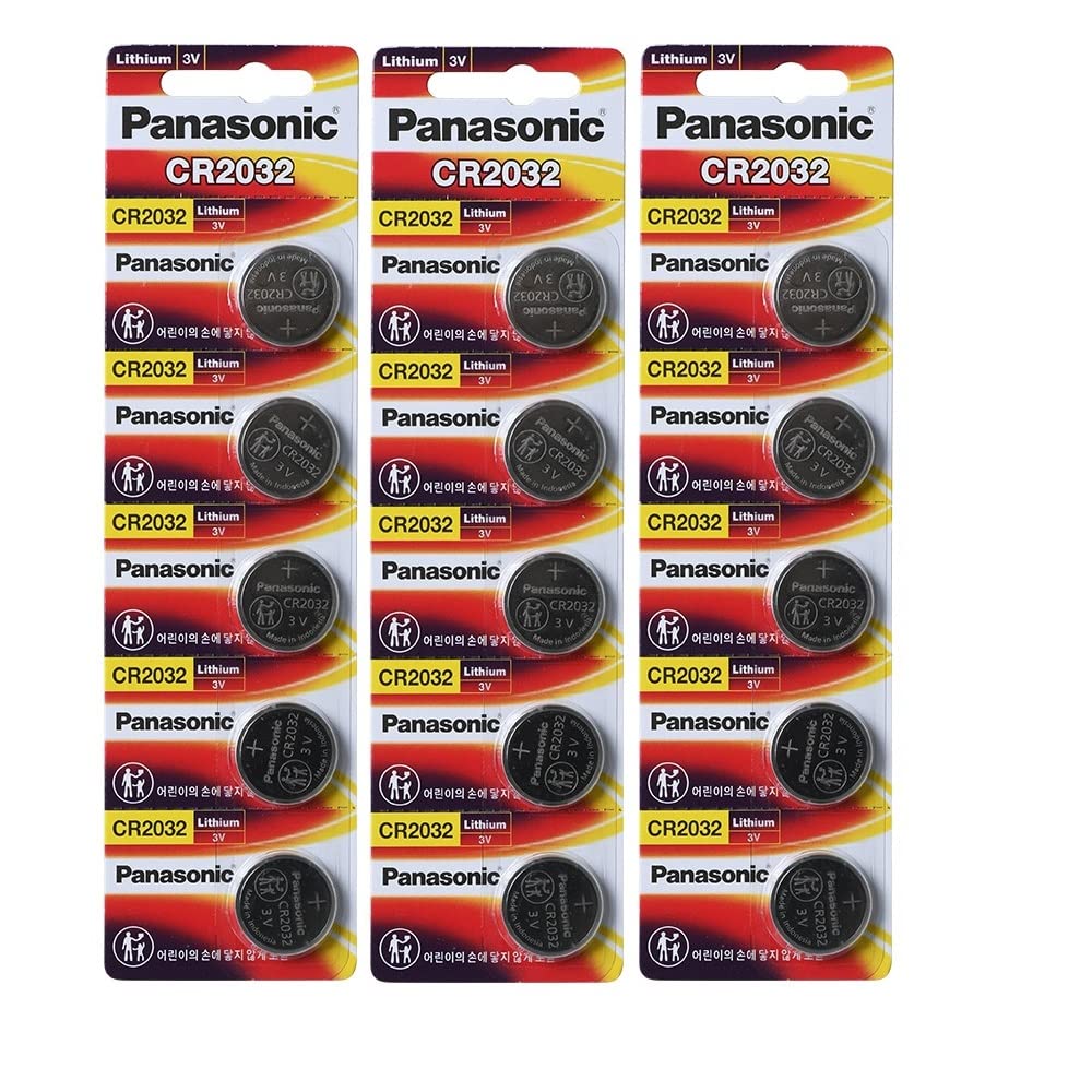 PanasonicCR2032 Lithium 3 Volt Battery, 5 Count (Pack of 3)