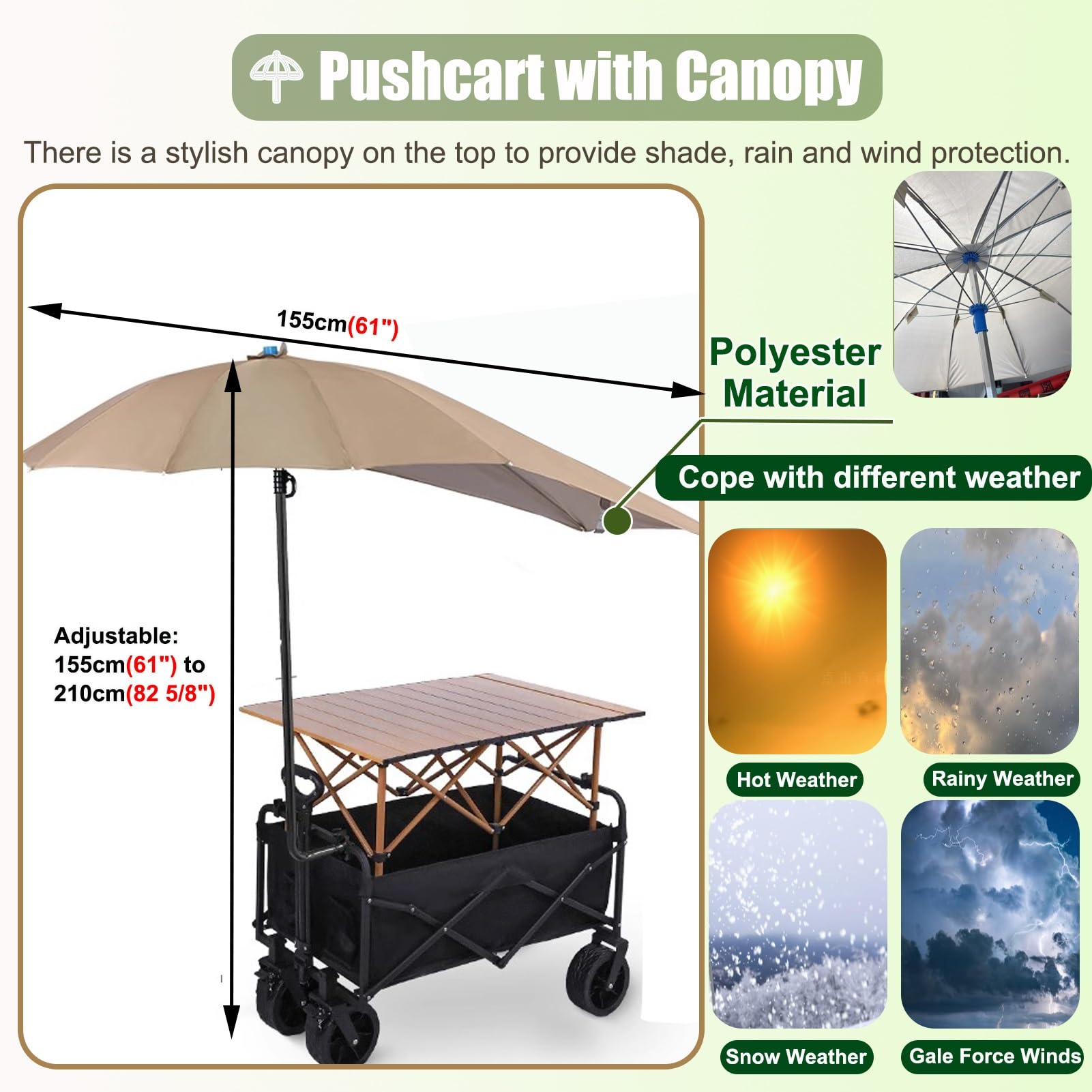Chariot de Vente Présentoir de Confiseries, Snacks et Charcuteries, Stand de Marché Fermier en Plein Air pour Glaces, Chariot de Restauration Mobile Pliable(Table Width 89cm(35"))