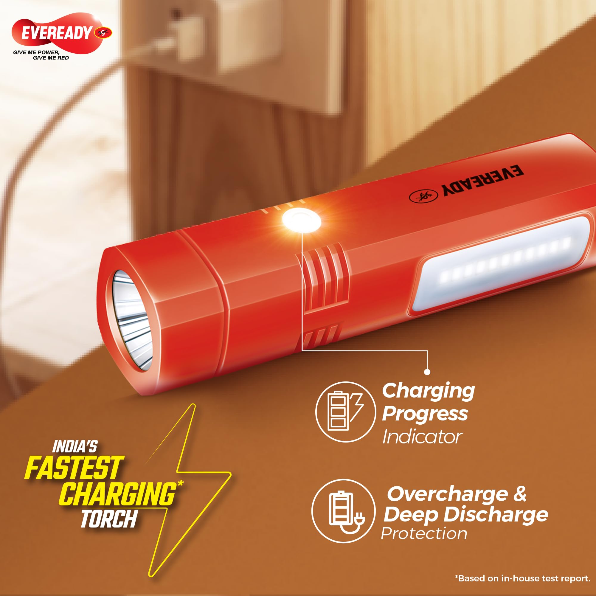 EVEREADY Hero DL80, Rechargeable 1W LED Torch Cum Emergency 2W Sidelight 2